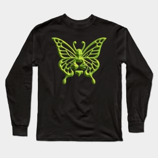 Wolf and butterfly 3d super soft blend drawing cute cool colorful Long Sleeve T-Shirt
